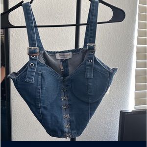 Denim corset crop top